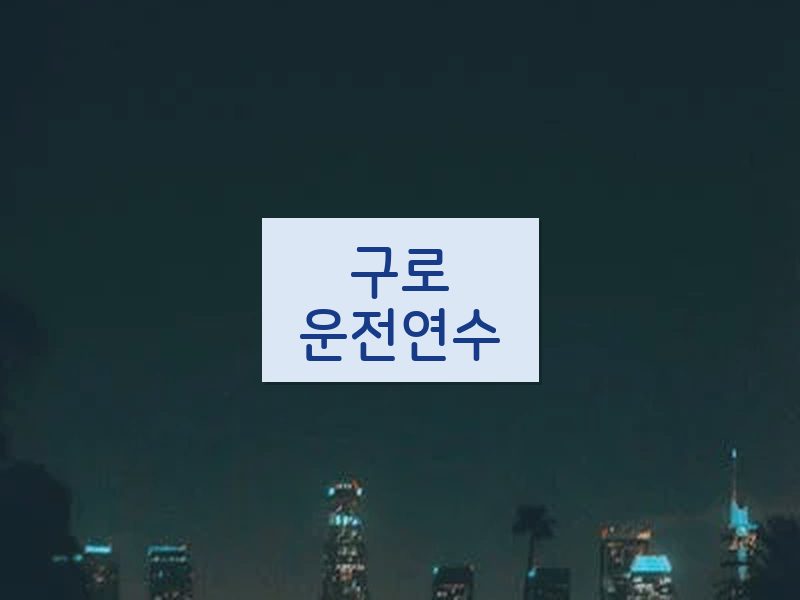 구로운전연수 후기